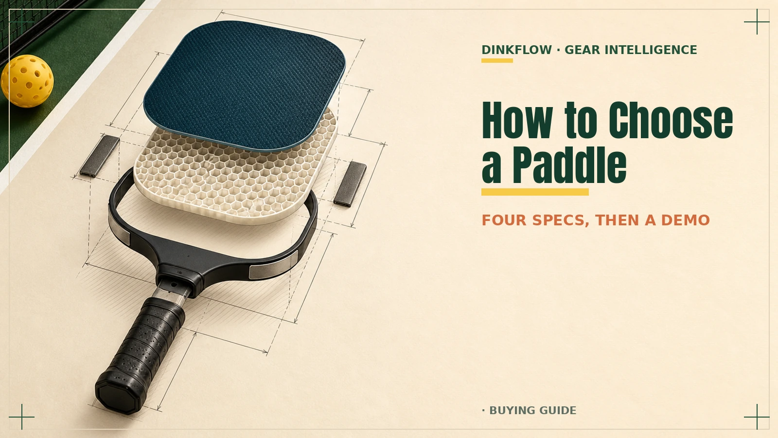 How to Choose a Pickleball Paddle: Four Specs, Then a Demo