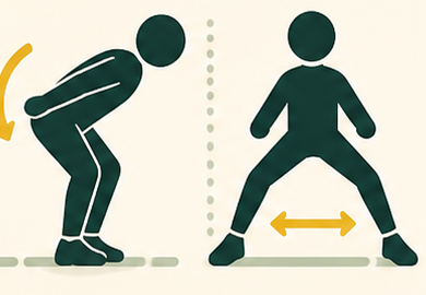 Hip hinge and side step pictogram