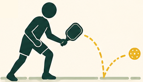 Split-step and gentle dink pictogram