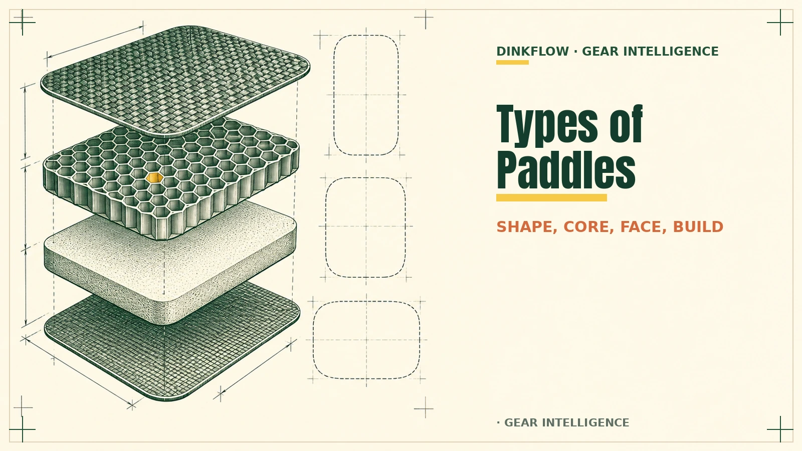 Types of Pickleball Paddles: Shape, Core, Face, and Build